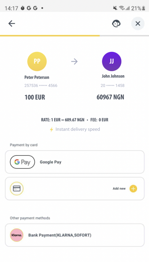 Payment with Google Pay at Spoko.app